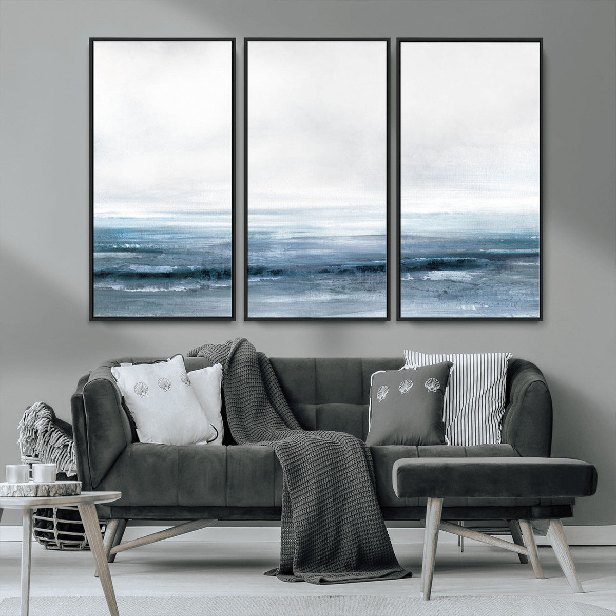 Blue Ocean Abstract Artwork Wall Art Canvas Print
