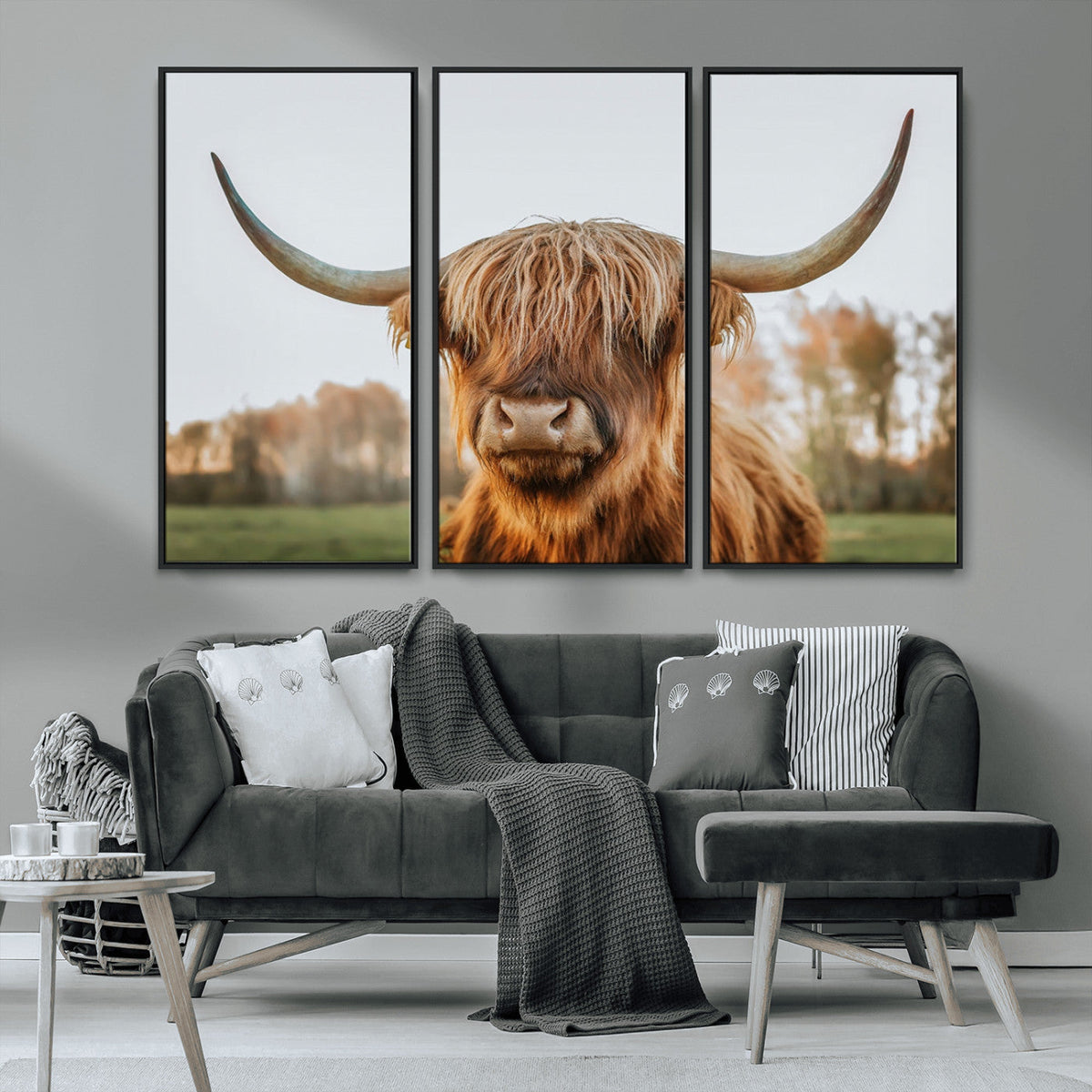 Highland Cow Animal Scottish Cattle Art Print Farmhouse Wall
