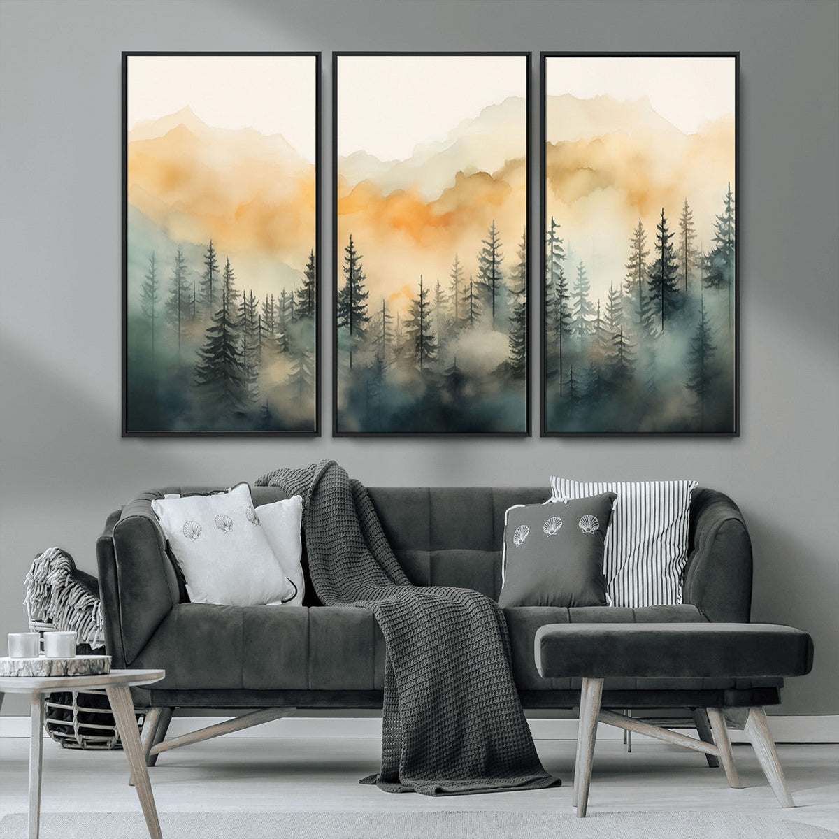 Abstract Forest Print - Mountain Wall Art | Autumn Landscape