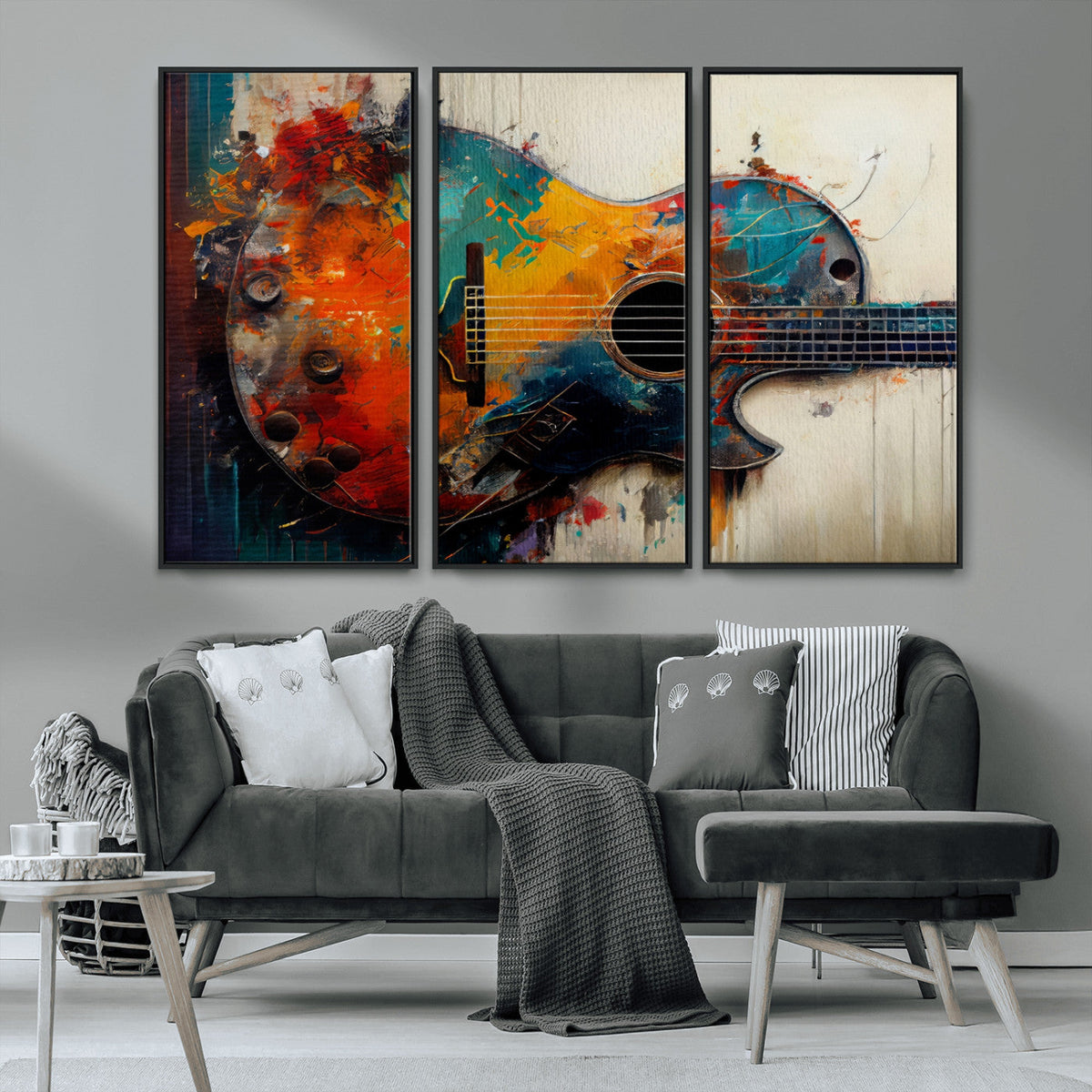 Abstract Guitar Wall Art Canvas | Vibrant Music-Inspired Art