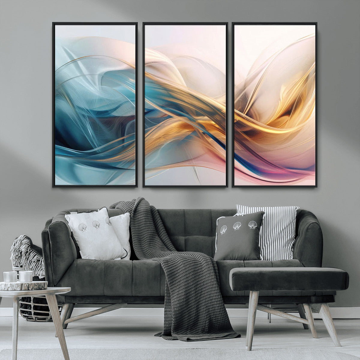 Abstract Flowing Colors Wall Art Canvas Print