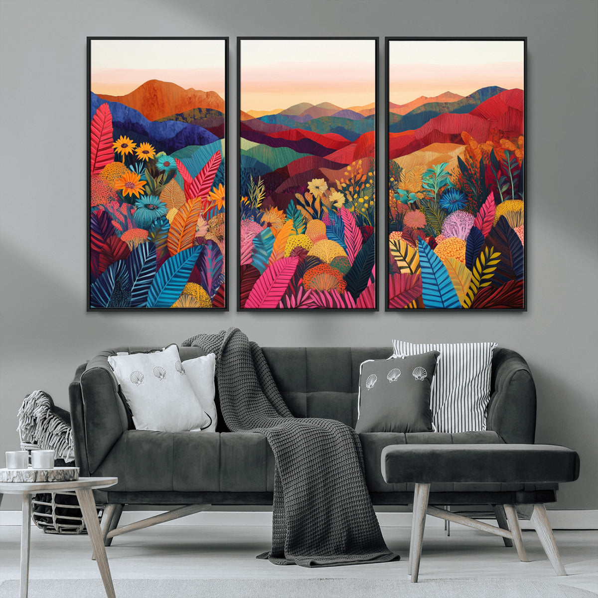 YAYOI KUSAMA Abstract Print - Landscape Canvas Wall Art