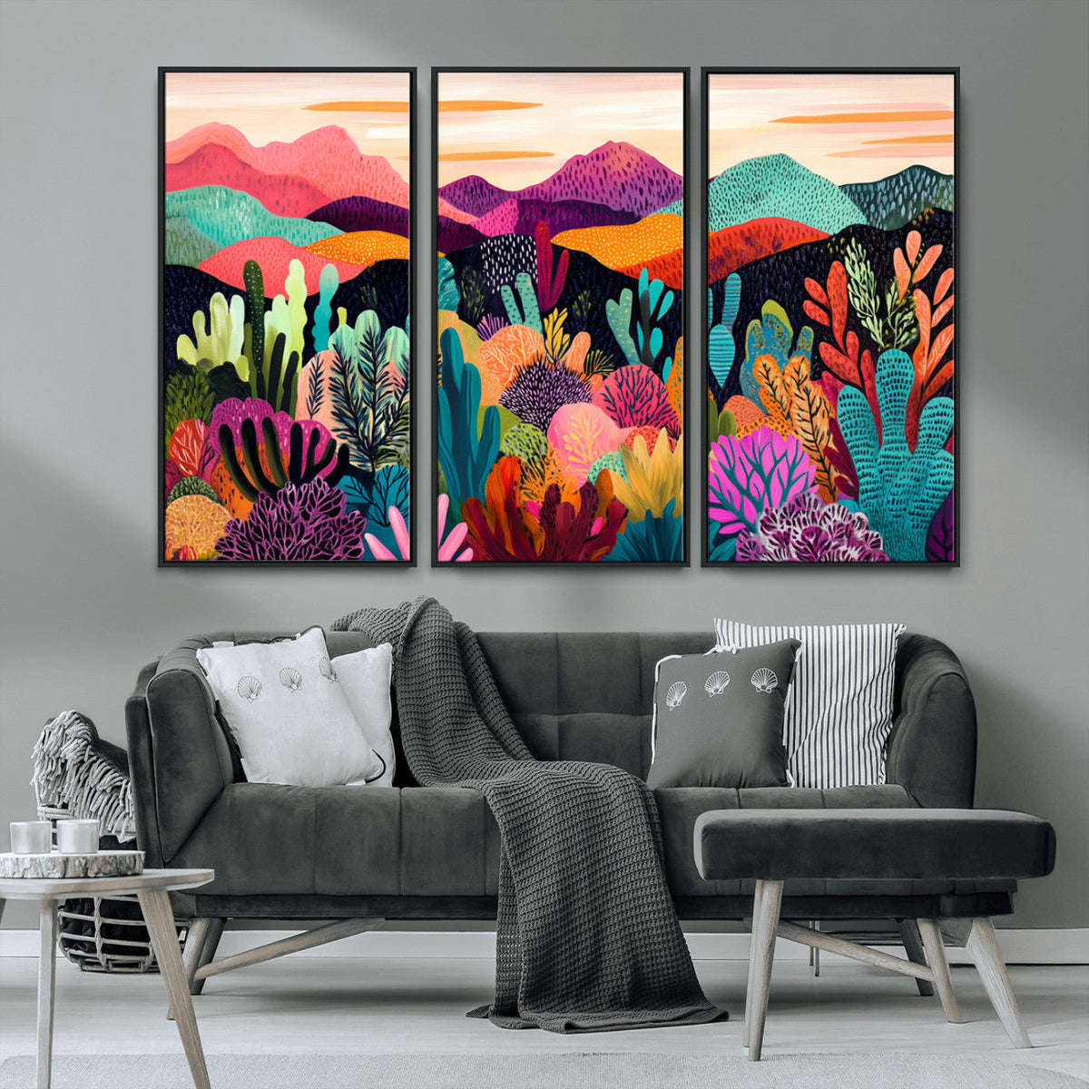 Abstract Kusama Print - Landscape Canvas Wall Art Print -