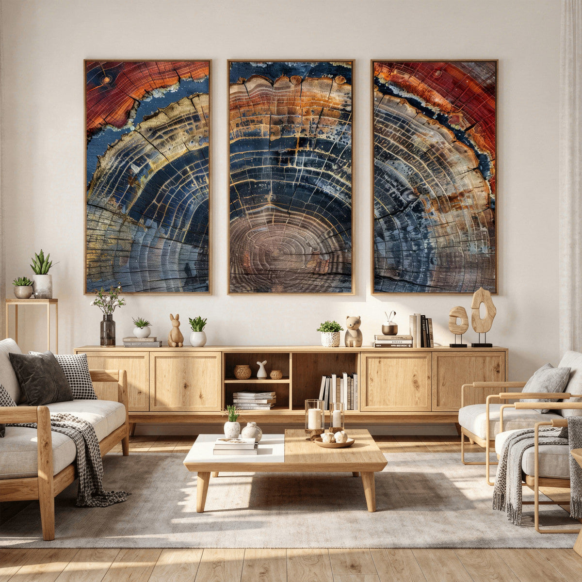 Abstract Tree Ring Wall Art Canvas Print