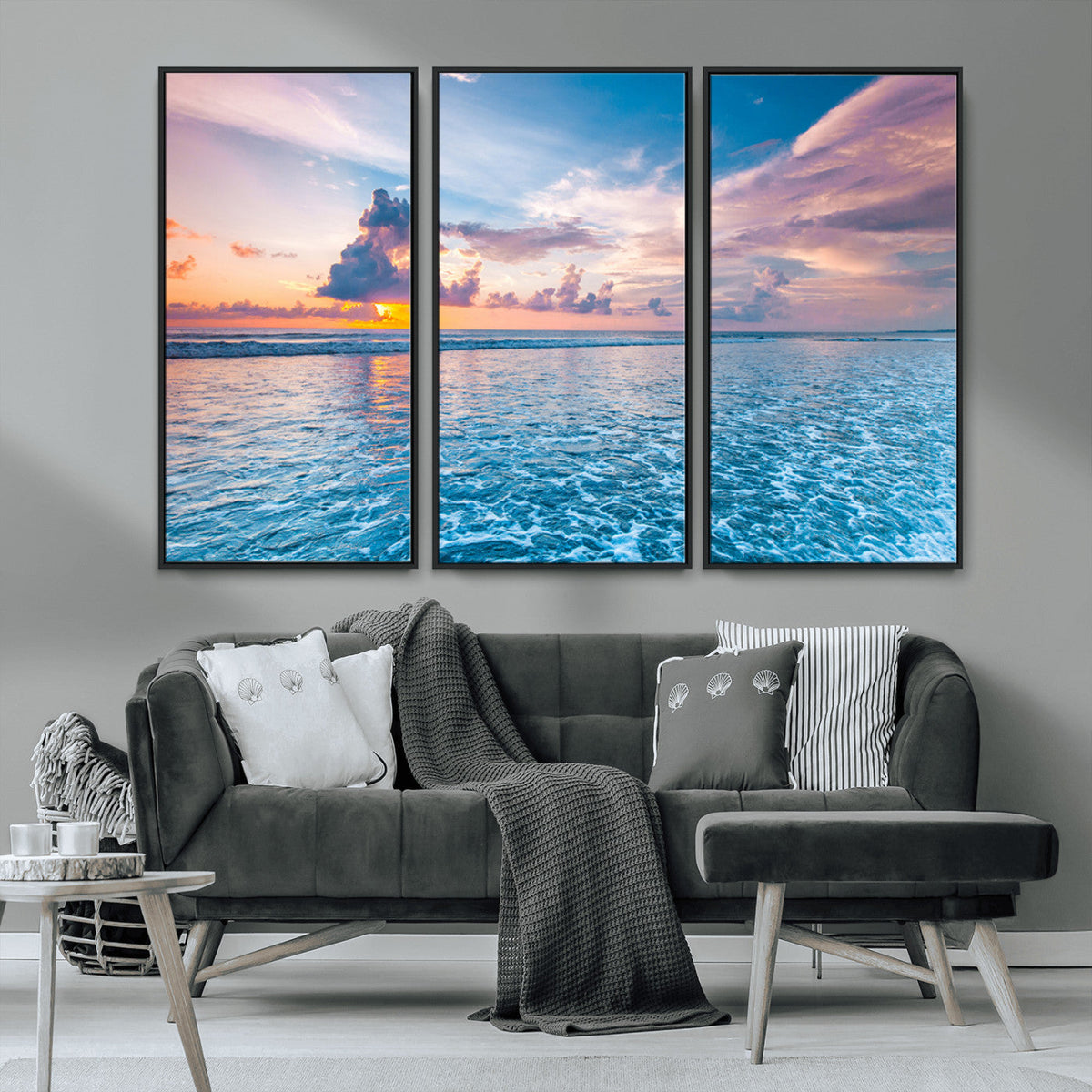 Ocean Sunset Canvas Wall Art Print – Tranquil Seascape