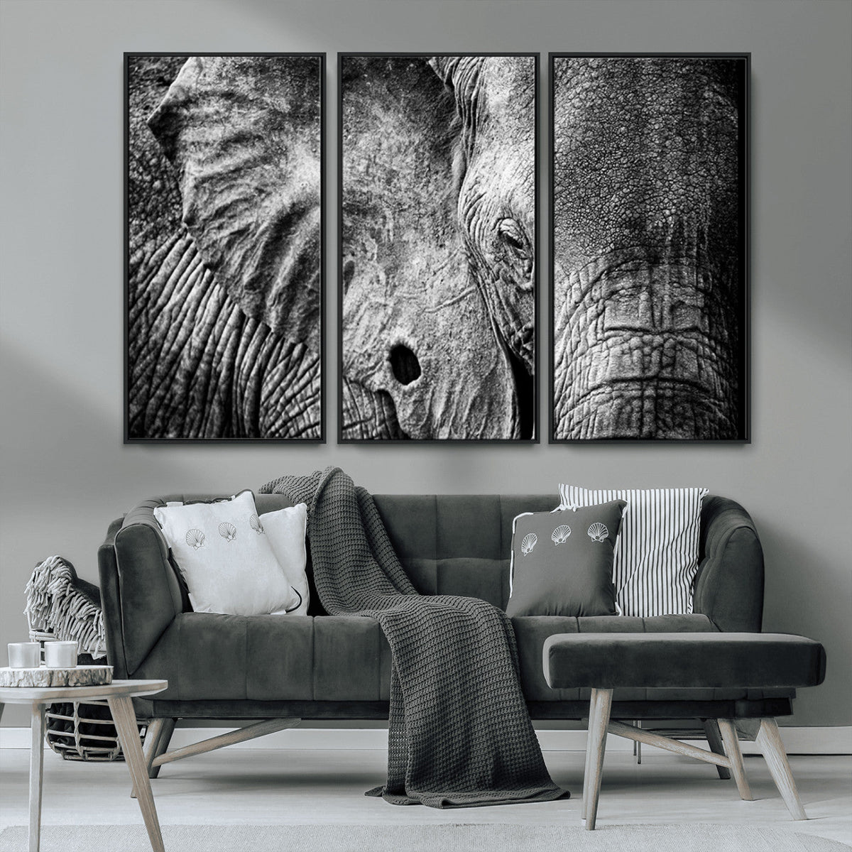 Wild Old Elephant Wall Art Canvas Print