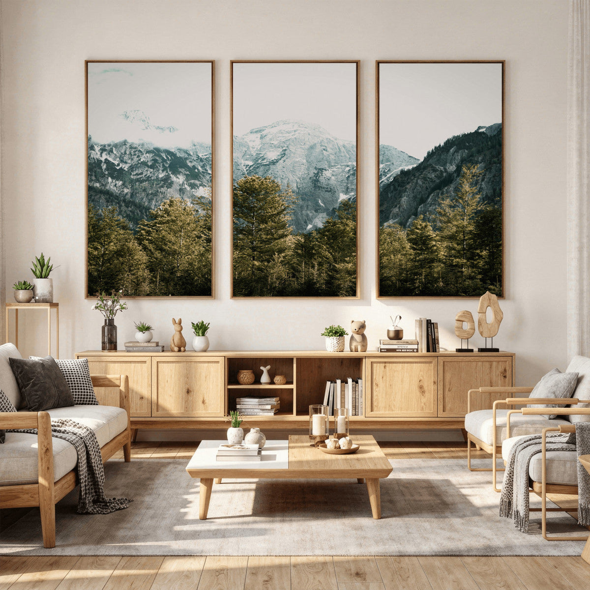 Mountain Forest Wall Art Canvas Print, Alpine Landscape