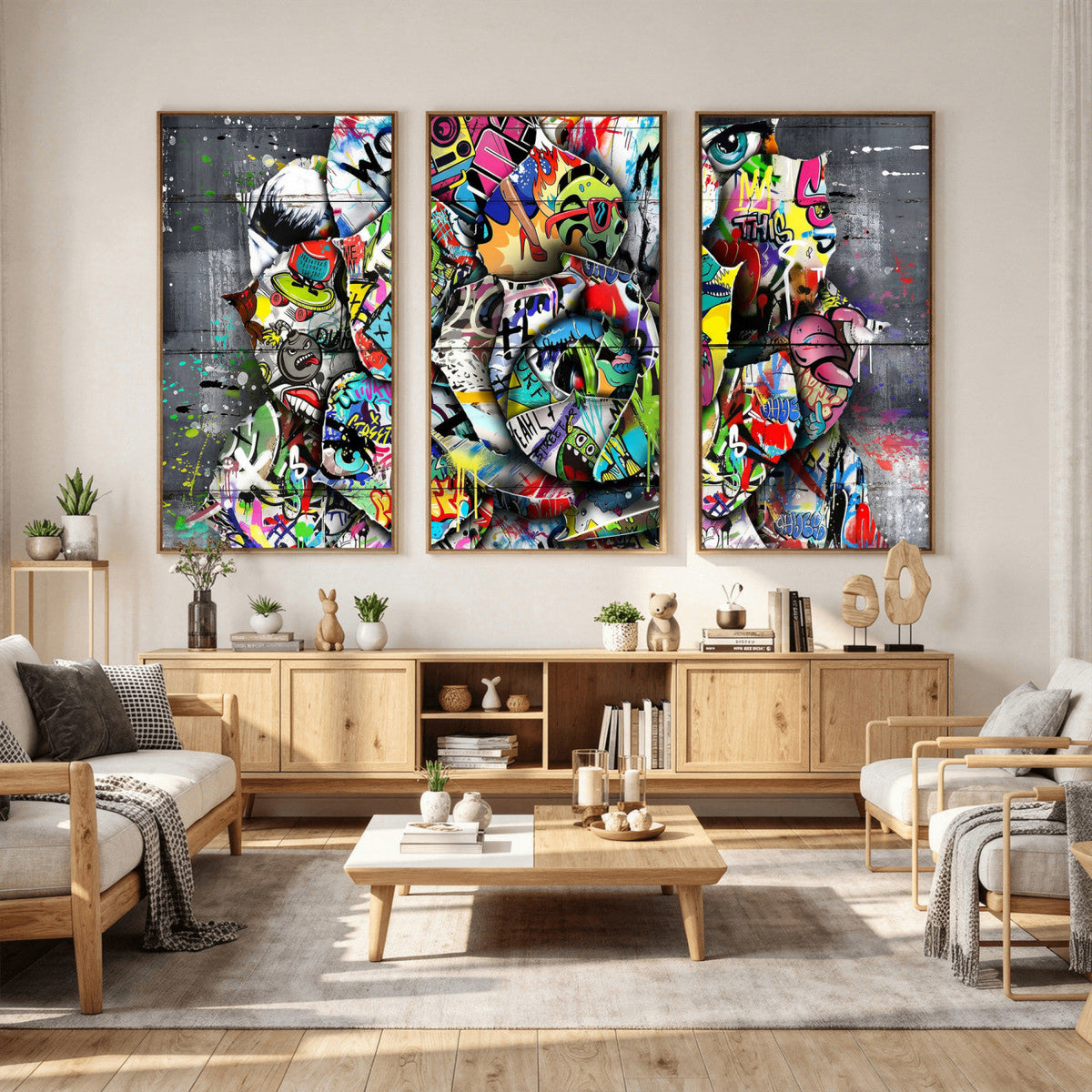 Abstract Graffiti Collage Street Art Wall Art Canvas Print