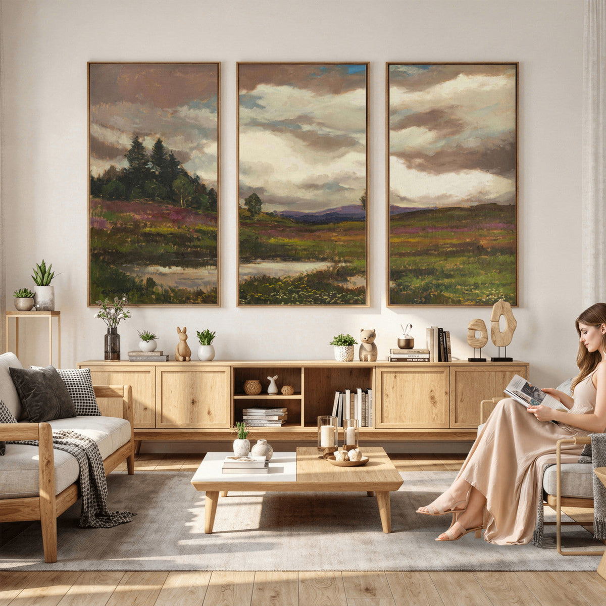 Gustav Macoun Heathland Canvas Print, Czech Landscape Oil