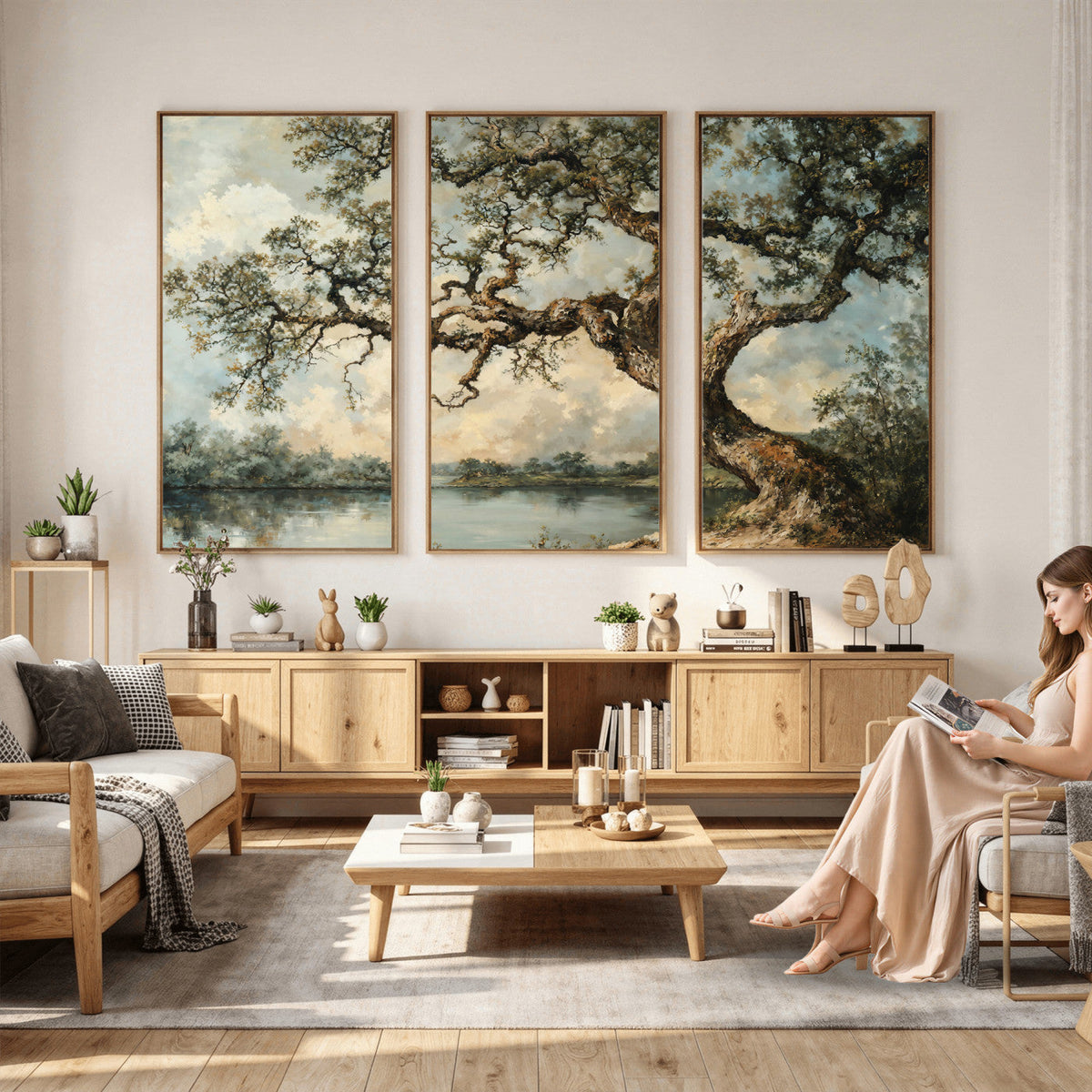Old Oak Tree Canvas Wall Art, Turner Inspired Romantic