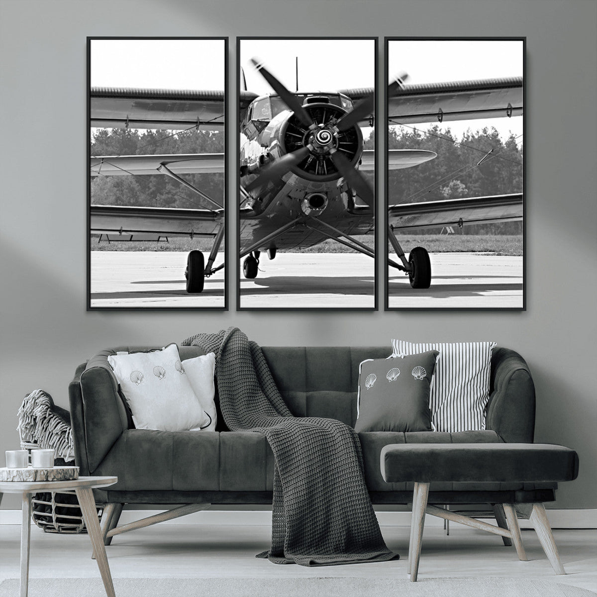 Wall Art Old War Plane Canvas Print