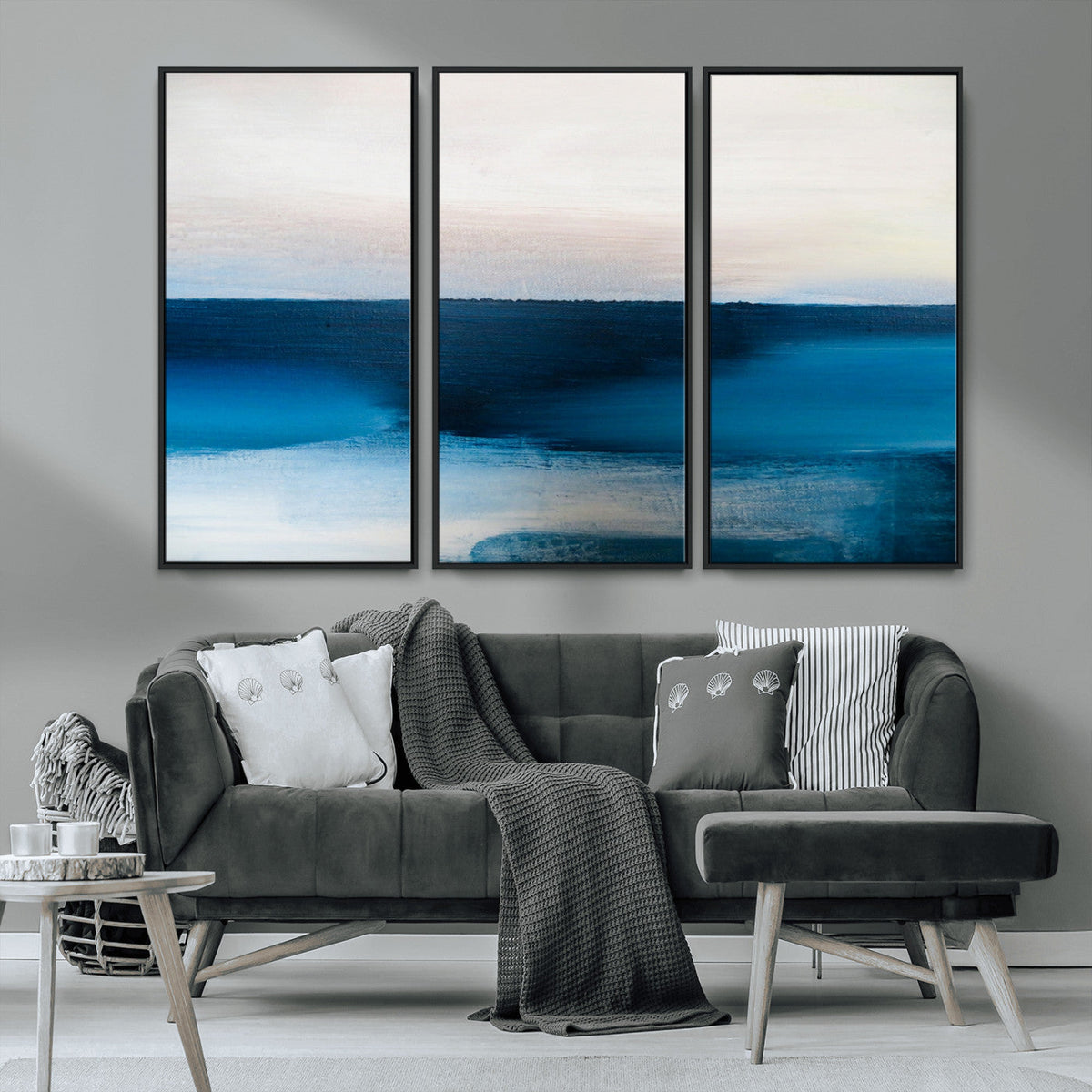 Dark Blue Abstract Wall Art Canvas Print