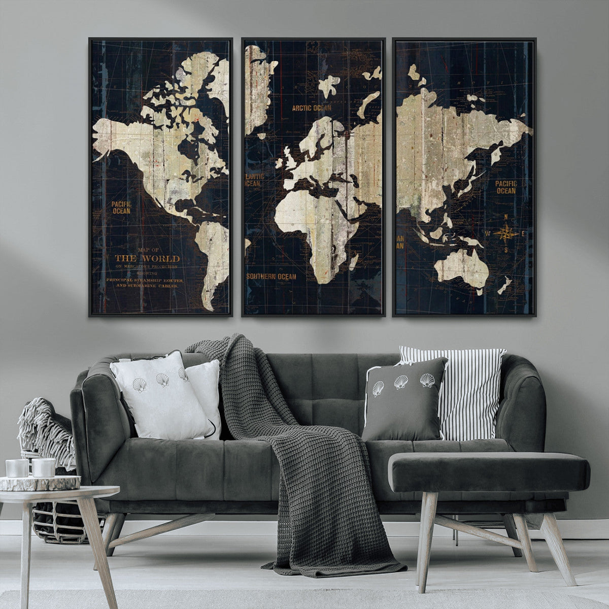 World Map Canvas Print – Detailed Map of the World Wall Art