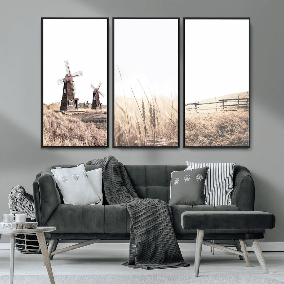 Farm Prints Set, Farmhouse Wall Art Canvas, Country House