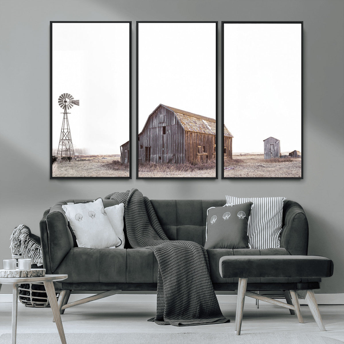 Set of 3 Rustic Farmhouse Wall Art Prints – Country Barn,