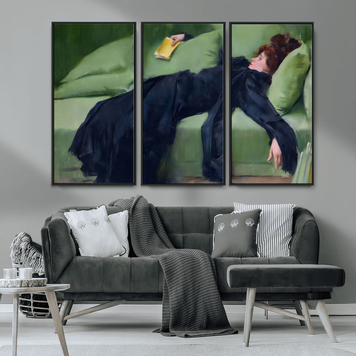 Decadent Girl by Ramon Casas Wall Art Canvas Print, Framed