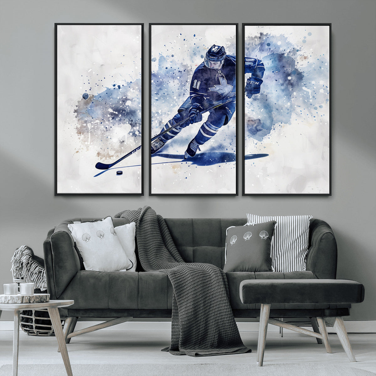 Hockey Player Wall Art Canvas Print - Sports-Inspired