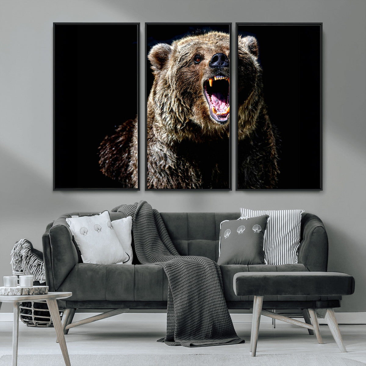 Grizzly Bear Canvas Print | Wildlife Wall Art for Cabin