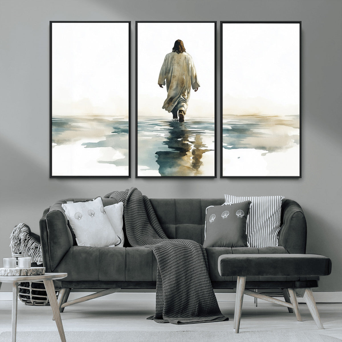 Abstract Jesus Wall Art Canvas Print, Christian Wall Art,