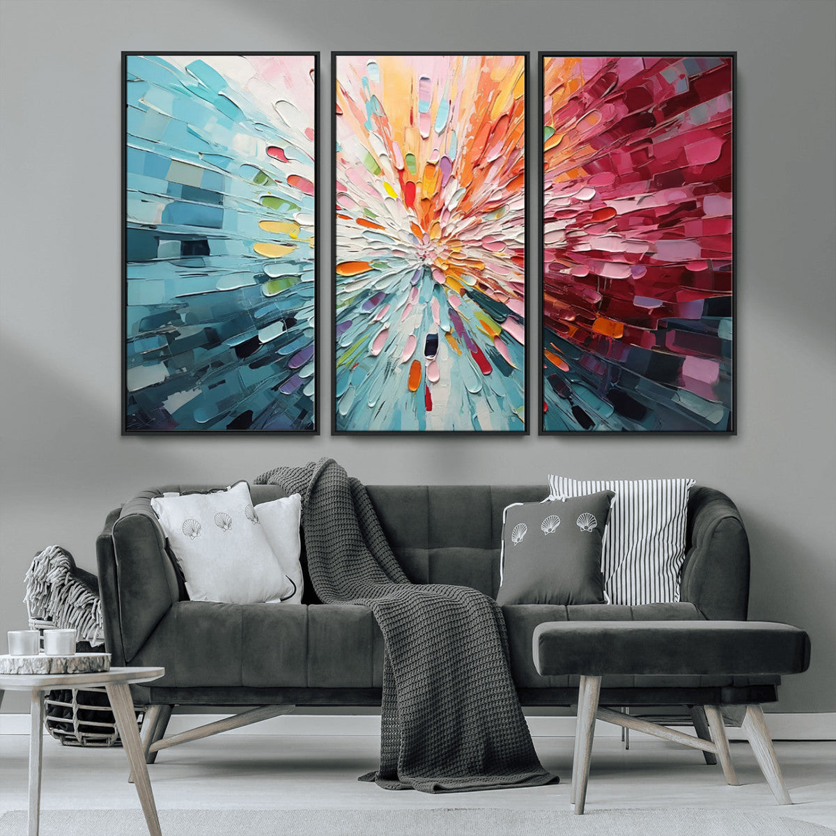 Radiant Bloom Abstract Floral Wall Art Canvas Print -