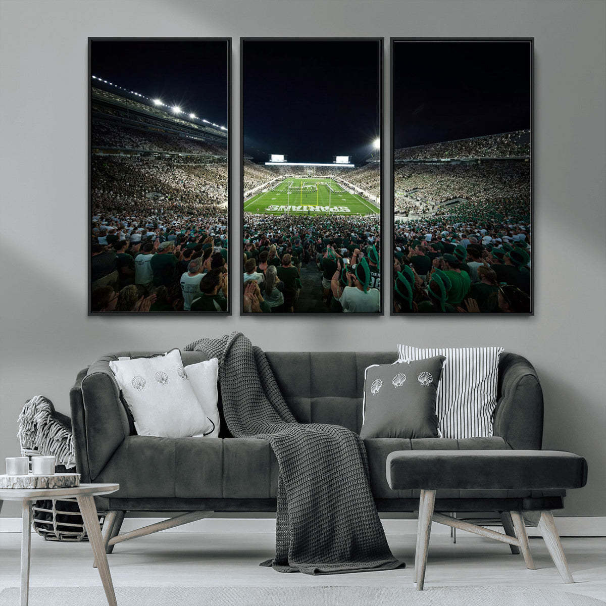 Framed Michigan State Spartans Football Team Print - East