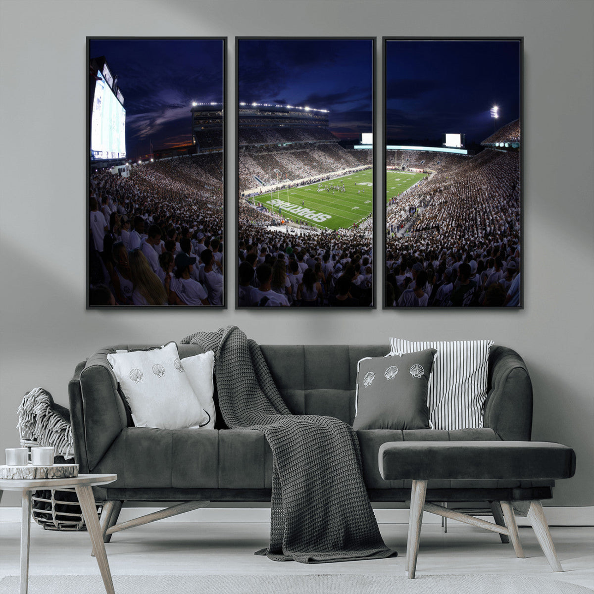 Michigan State Spartans Canvas, Framed Football Team Print -