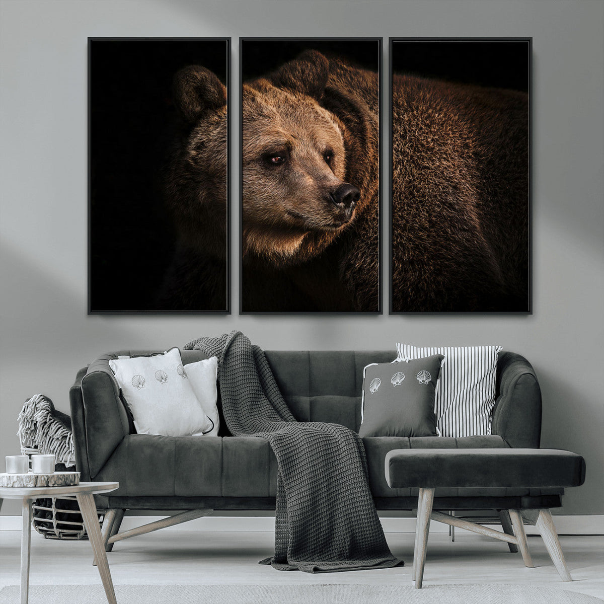 Wild Grizzly 399 Bear Canvas Wall Art Print, Bear Animal