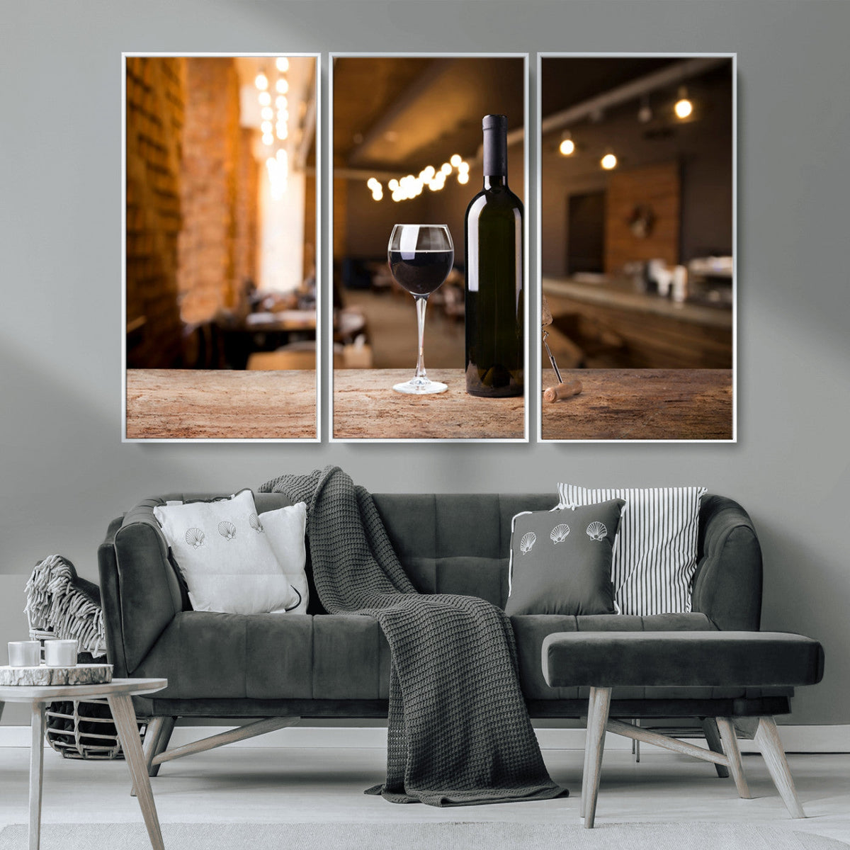 Wine and Bottle Wall Art Canvas Print