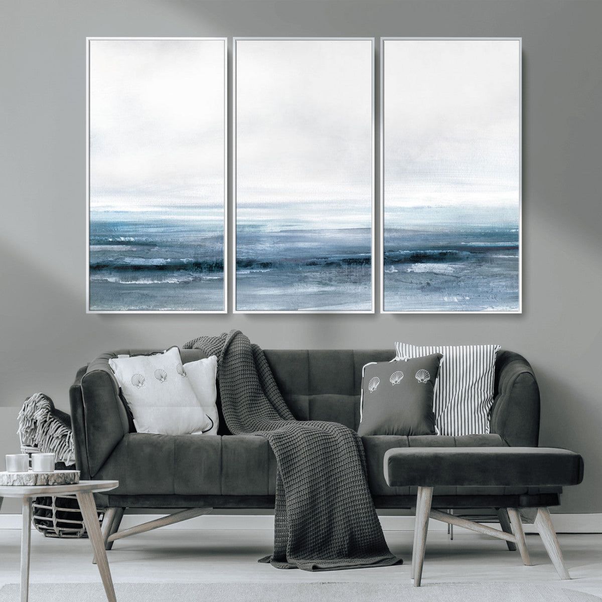 Blue Ocean Abstract Artwork Wall Art Canvas Print