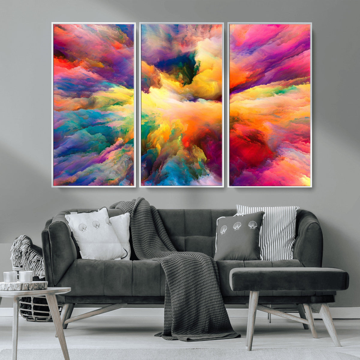 Blazing Vibrant Colors Cloud Wall Art Canvas Print