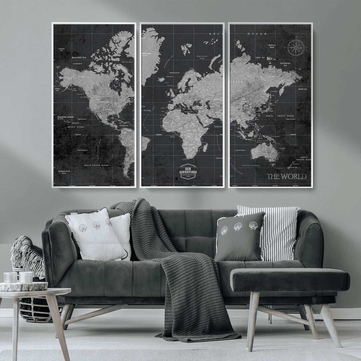 World Map Canvas Print – Detailed Map of the World Wall Art