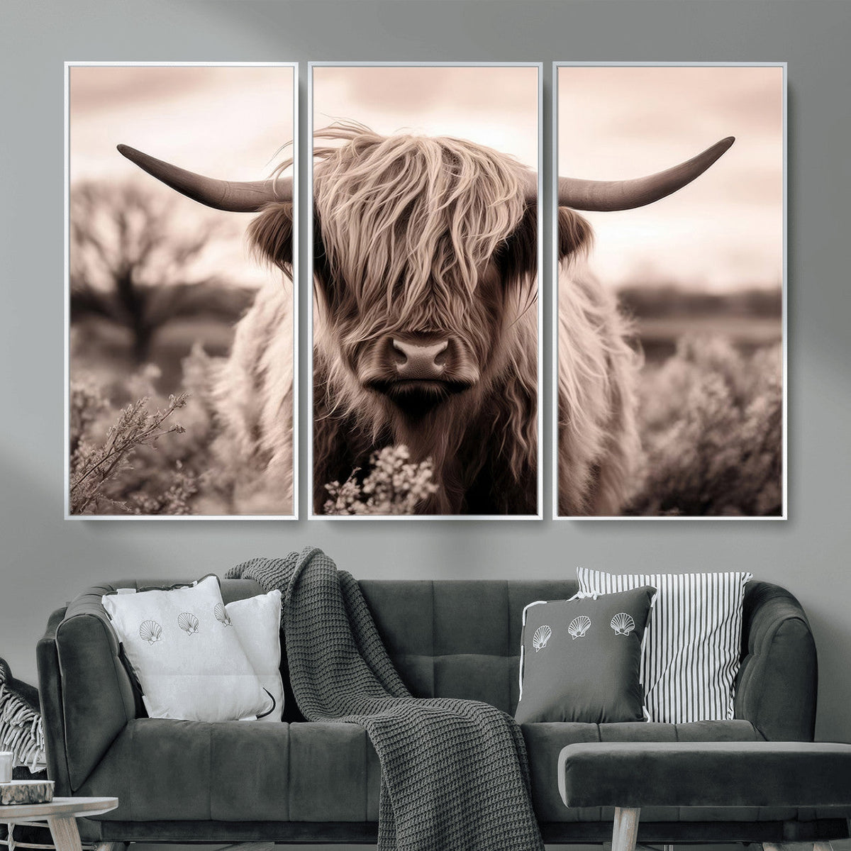 Scottish Cow Longhorn Wall Art Canvas Print