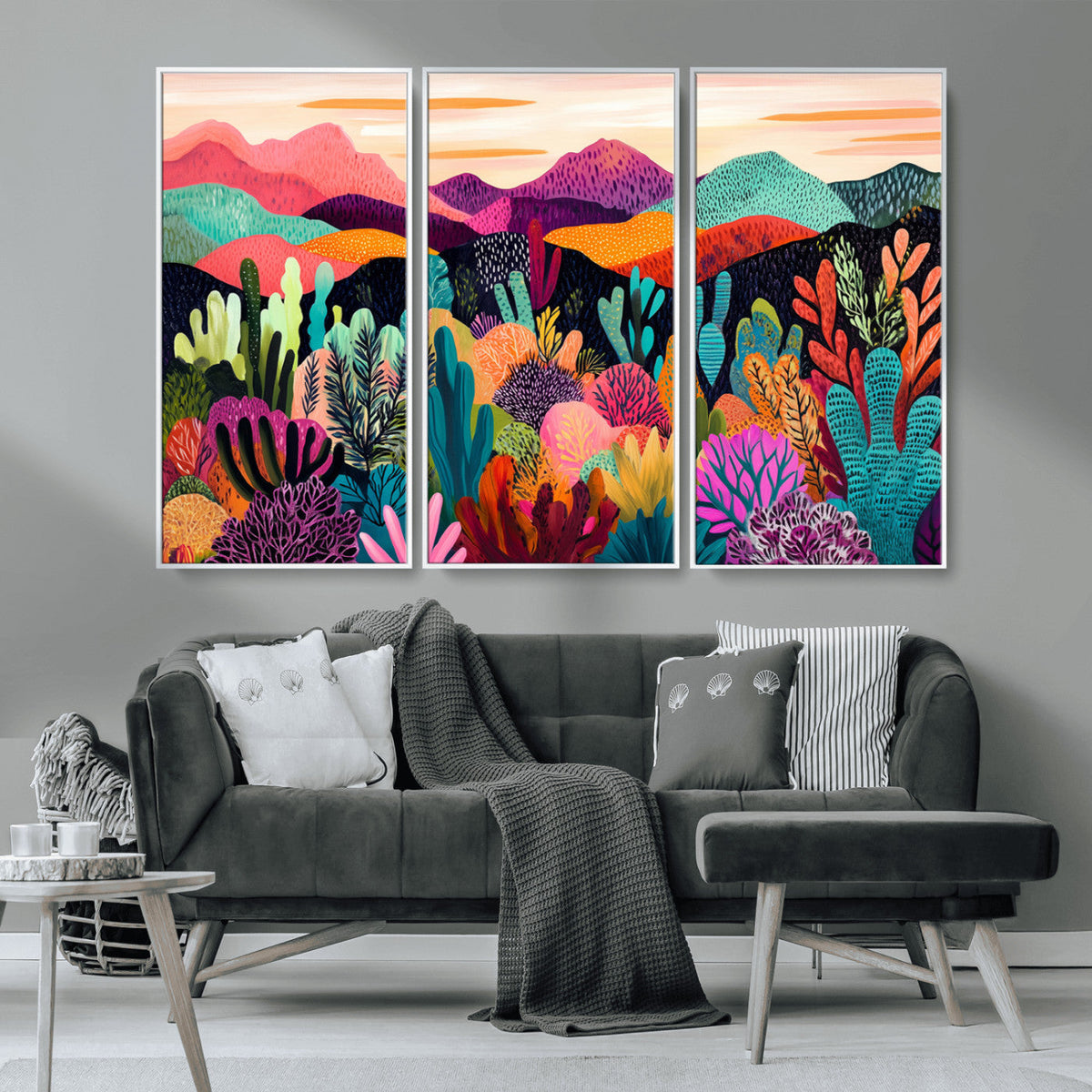 Abstract Kusama Print - Landscape Canvas Wall Art Print -