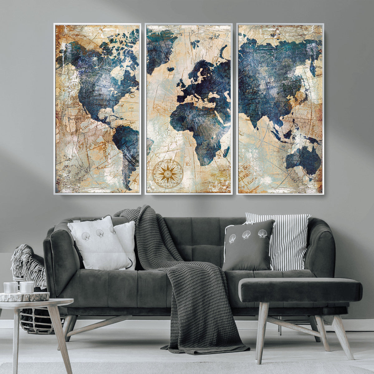 World Map Canvas Print – Framed Wall Art for Couples,