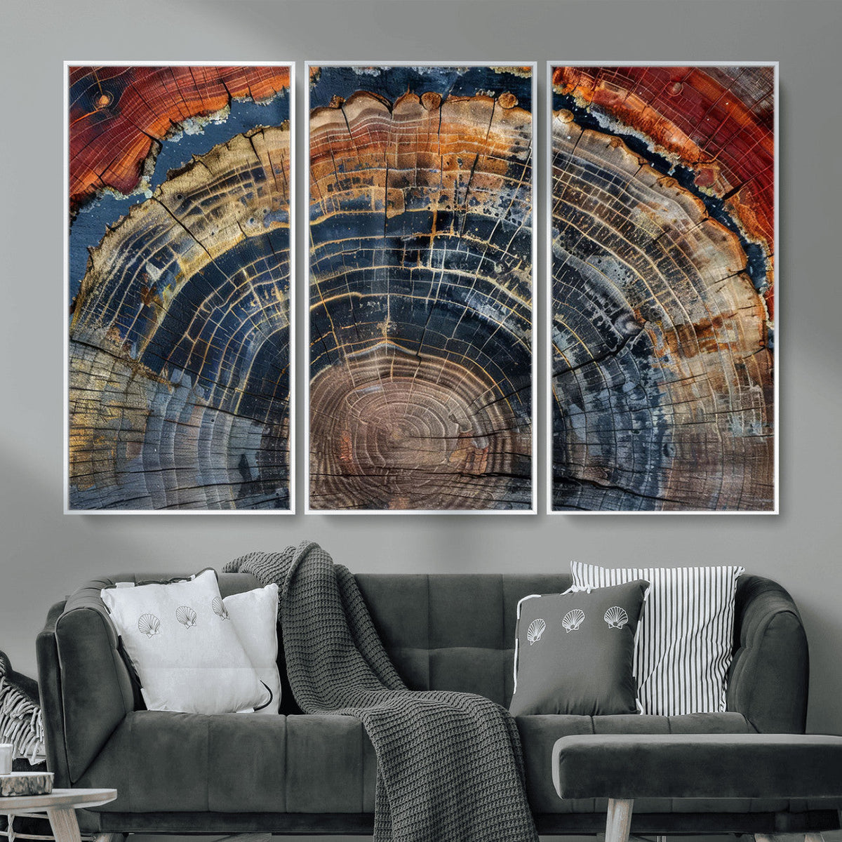 Abstract Tree Ring Wall Art Canvas Print