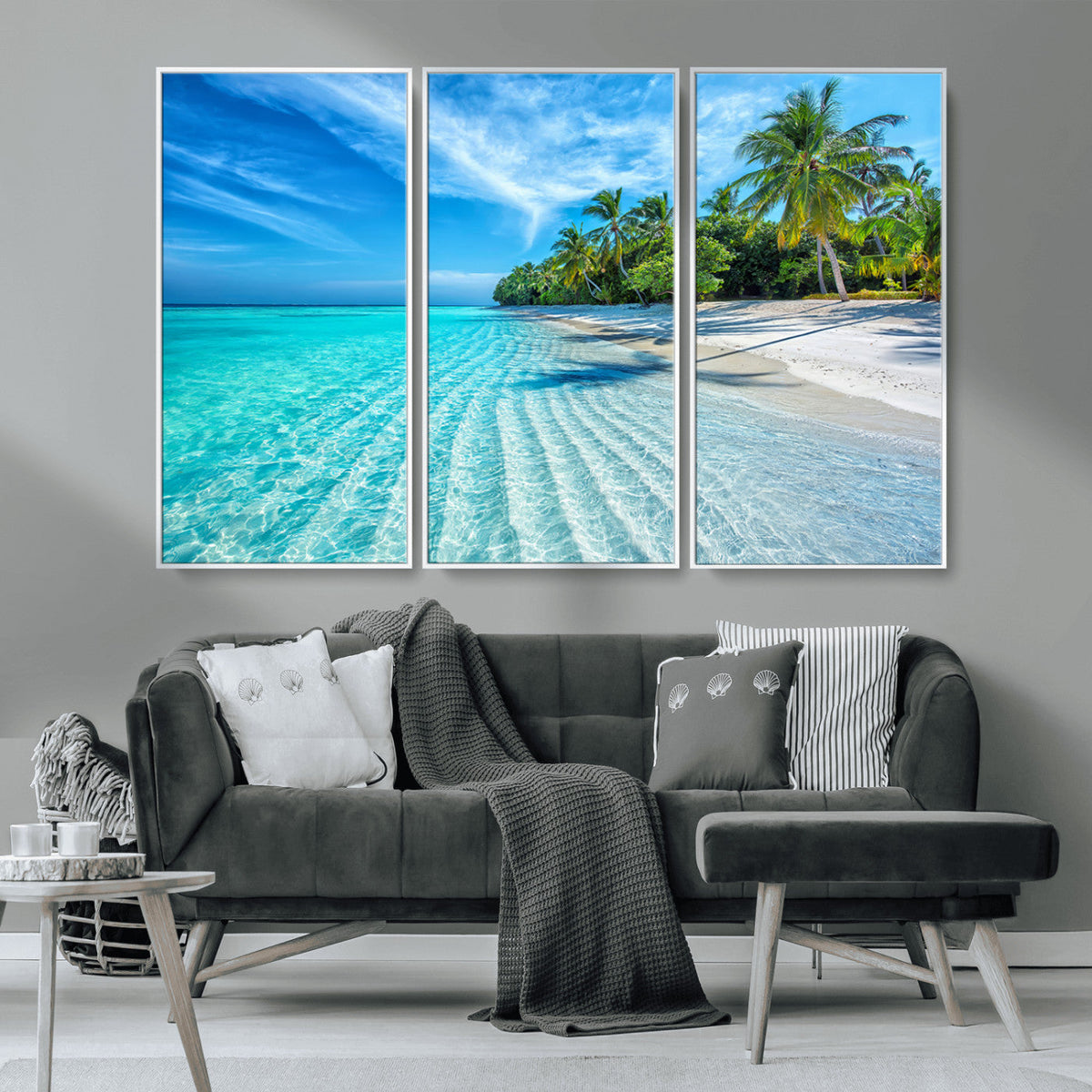 Tropical Beach Wall Art Canvas Print - Serene Ocean