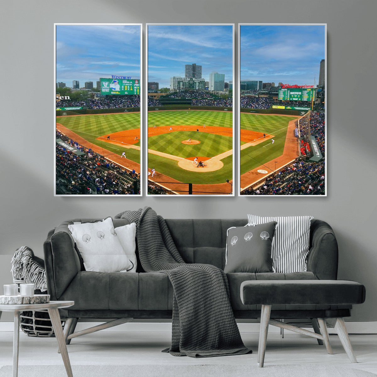 Wrigley Field Chicago Cubs Panoramic Canvas Print –