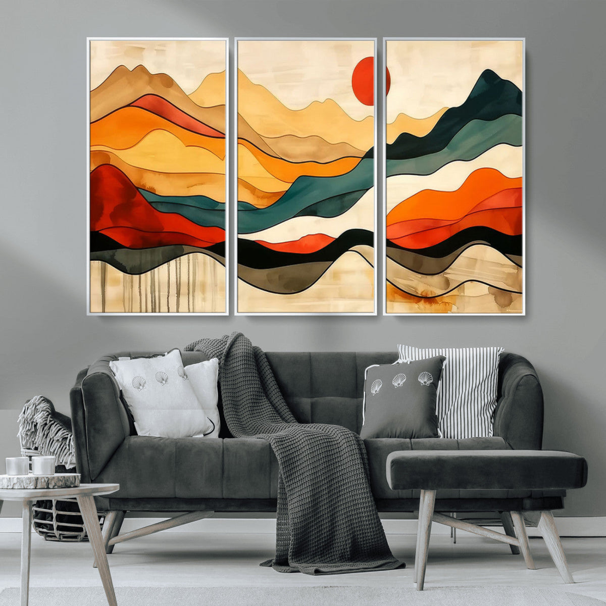 Mid Century Wall Art Print - Abstract Woodland Print -