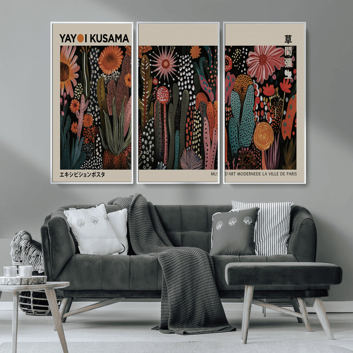 Modern Japanese Wall Art Canvas Print – Framed Abstract