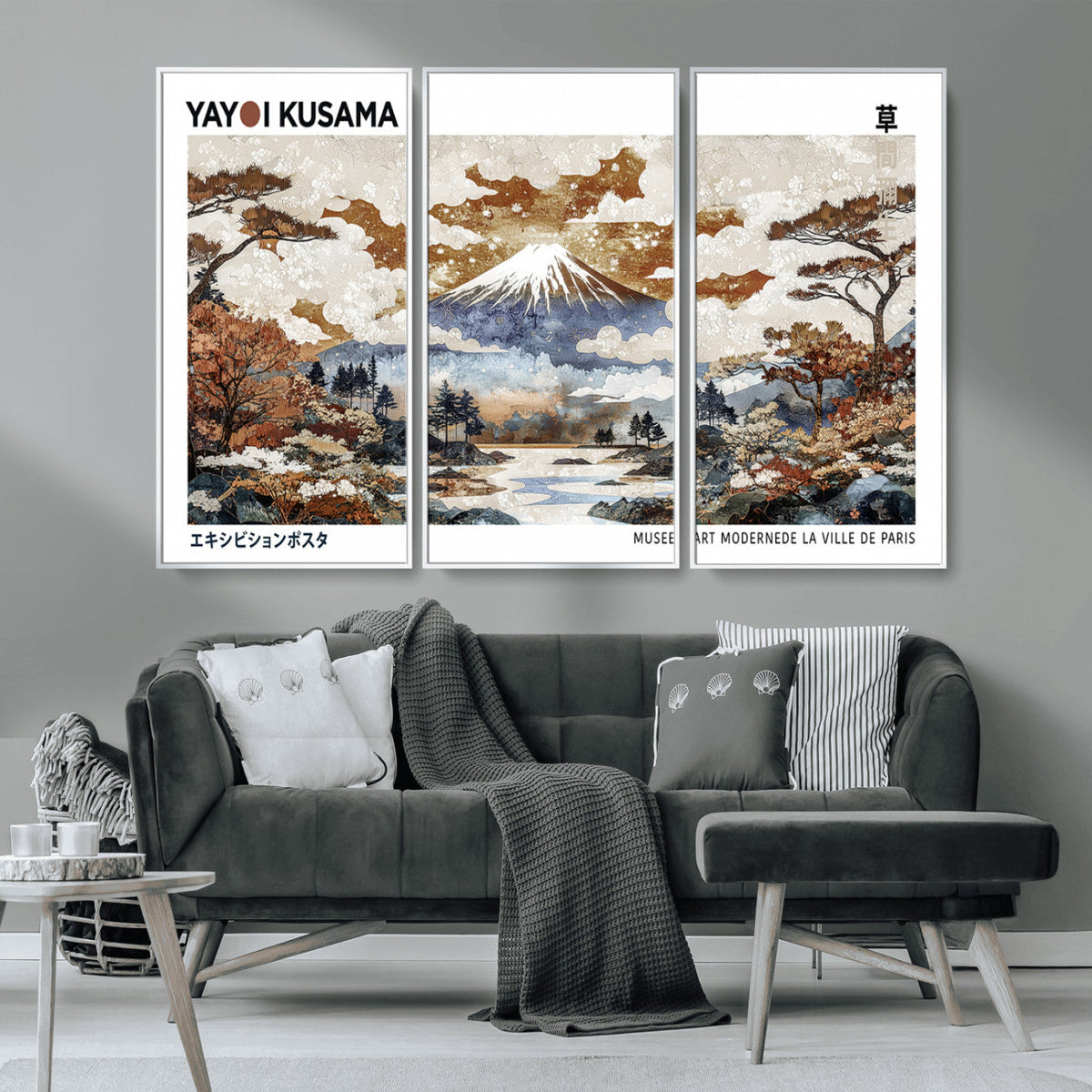 Modern Japanese Wall Art Canvas Print – Framed Abstract
