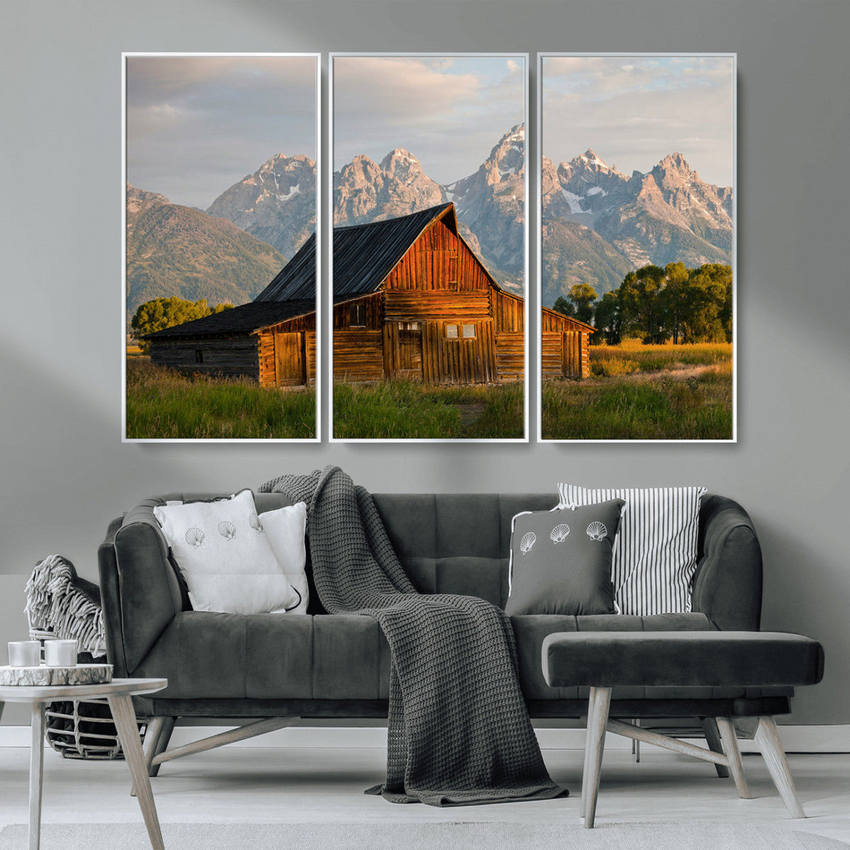 Rustic Barn Wall Art Canvas Print – Framed Grand Teton Park