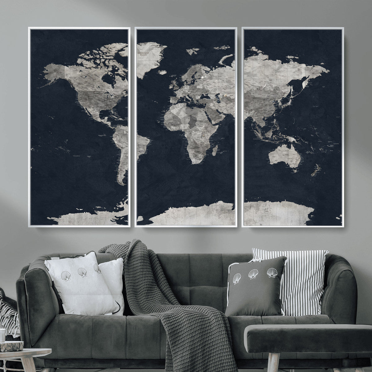 Colorful Watercolor World Map Canvas Print – Vibrant Framed
