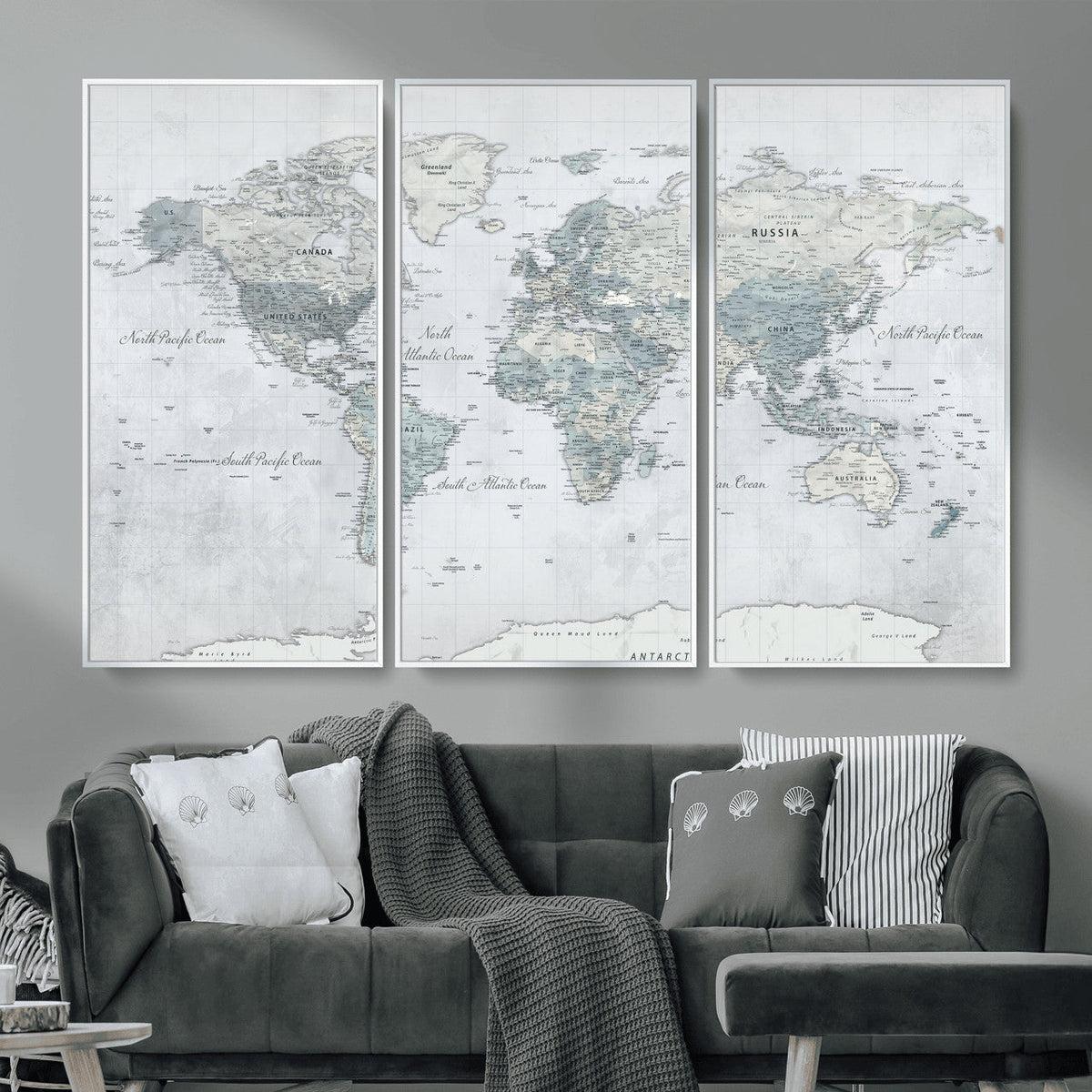 World Map Canvas Print – Detailed Map of the World Wall Art