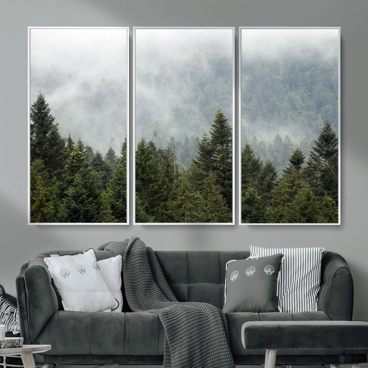 Misty Mountain Forest Wall Art Canvas Print