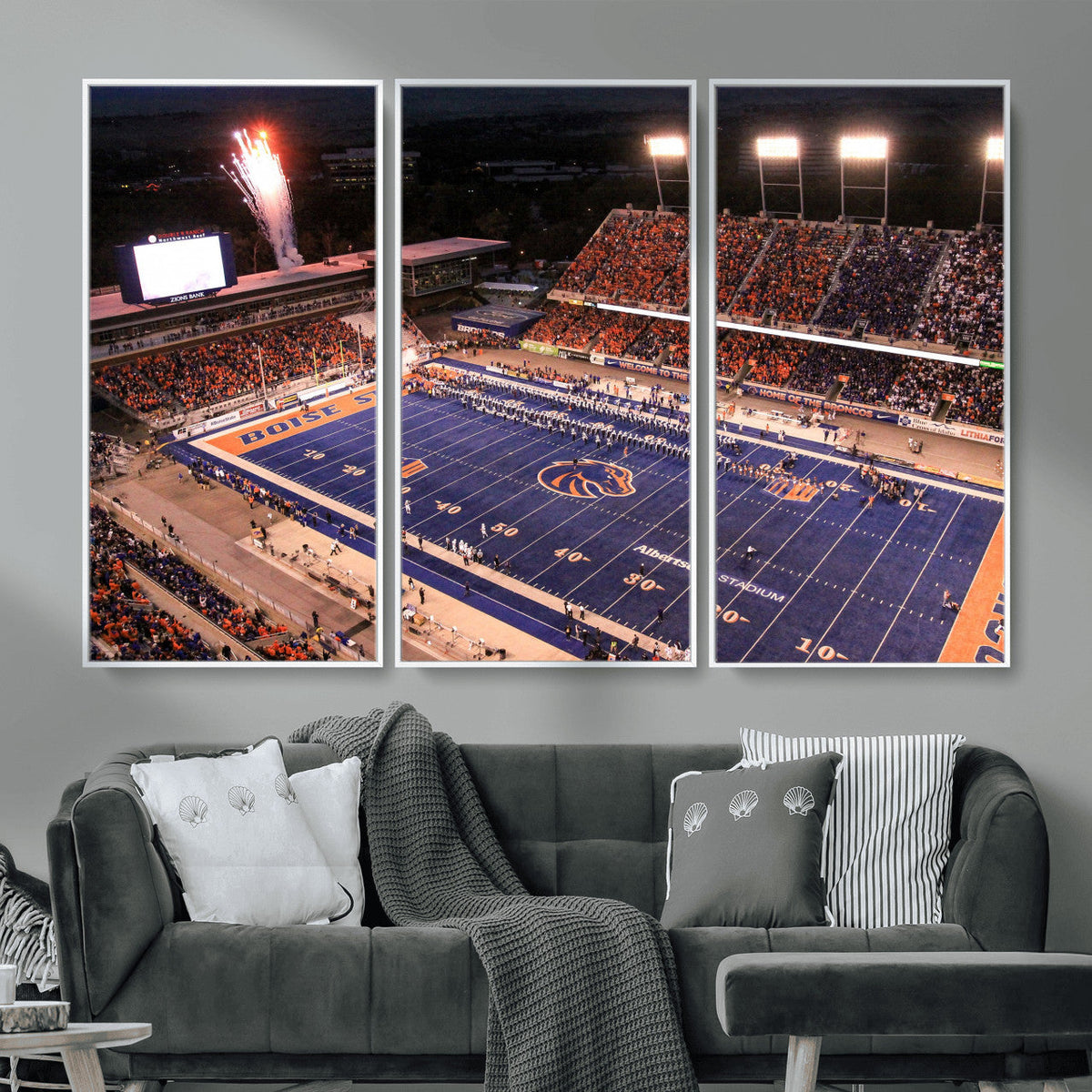 Boise State Stadium Large Wall Art Canvas Print for Living