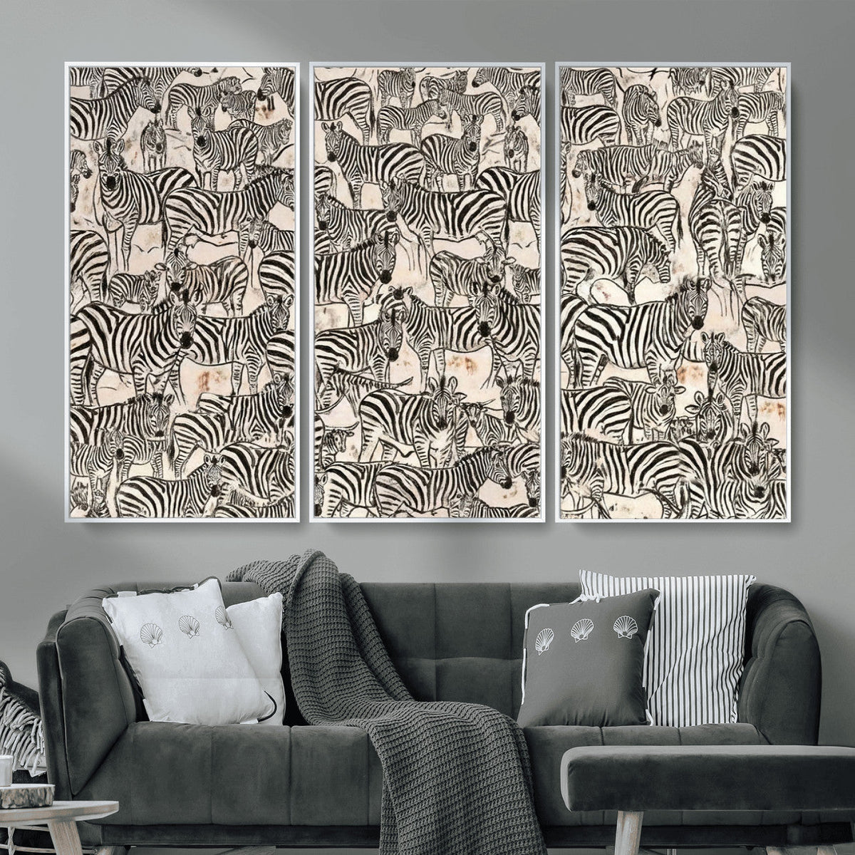 Abstract Zebra Wall Art Canvas Print for Farmhouse Decor