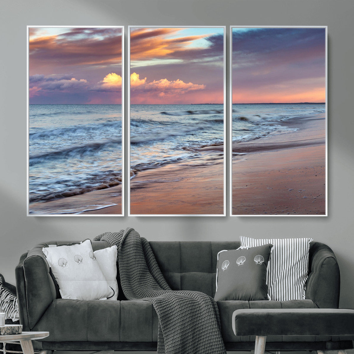 Ocean Sunset Wall Art Canvas Print – Coastal Beach