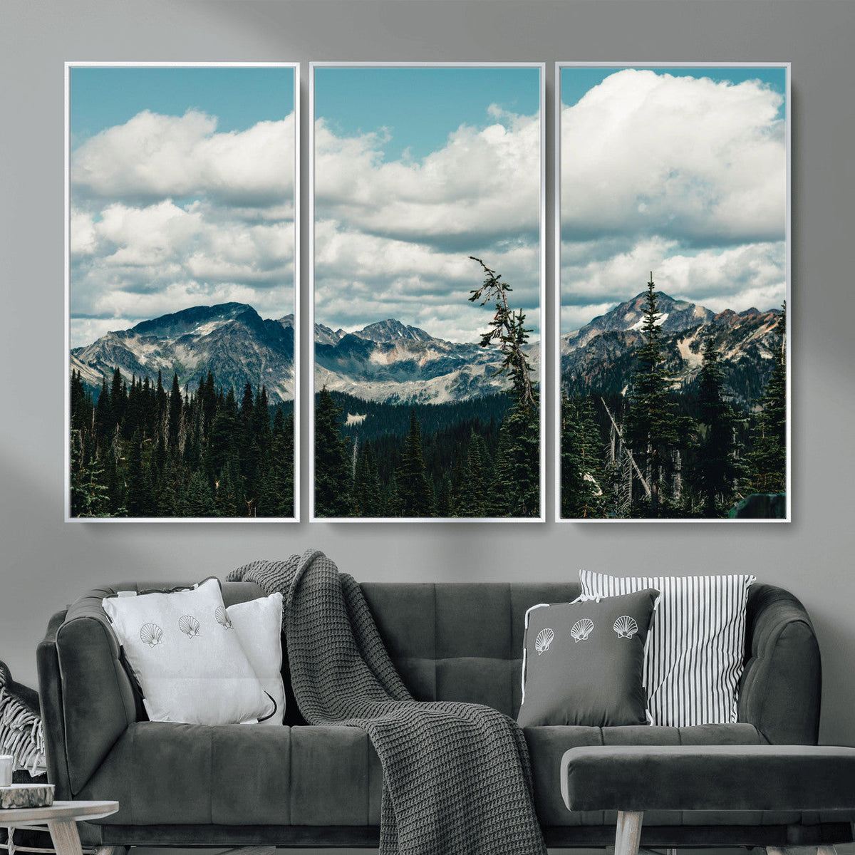 Mountain Forest Wall Art Canvas Print, Alpine Pine Tree