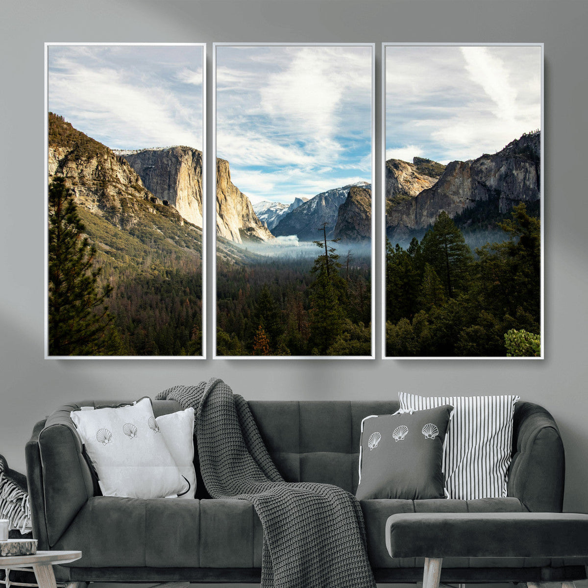 Yosemite Valley Mountain Wall Art Canvas Print, Granite