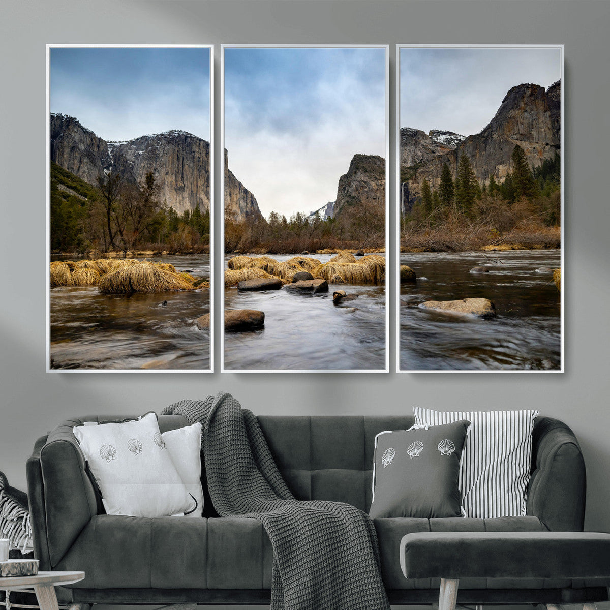 Yosemite Valley Mountain Landscape Wall Art Canvas Print,